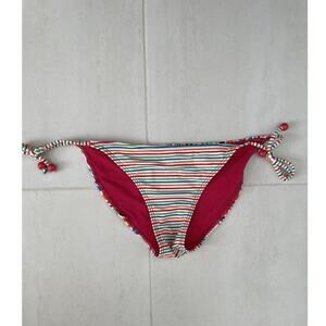 OP Swim String Bikini Bottom Multicolor Striped Logo Swimwear Summer